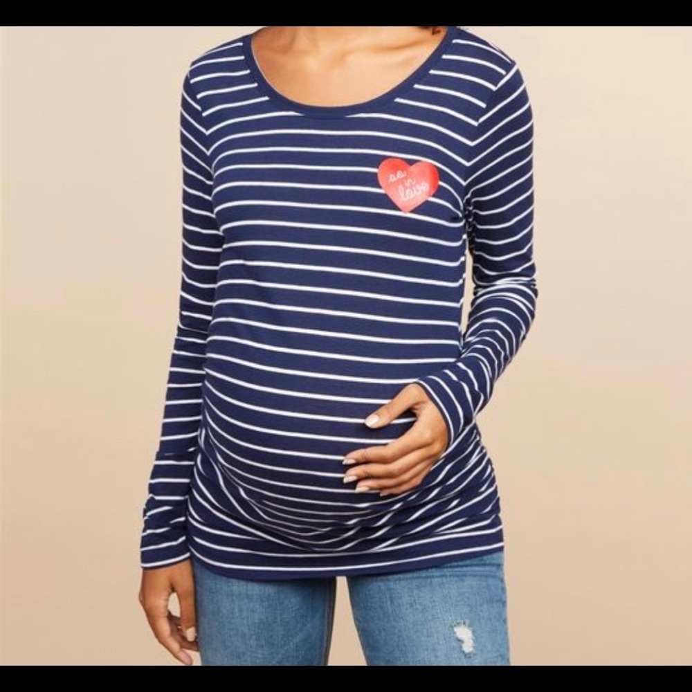 Motherhood Maternity Striped Long Sleeve Tee
